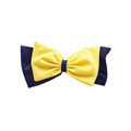 Pom Bow  Hair Bow - Navy Blue/Sunshine Yellow